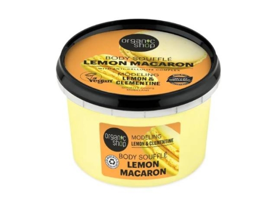 (اورجانيك شوب سوفليه كريم الجسم بحلوى مكرون وجوز الهند 250مل (عضوى | Organic Shop