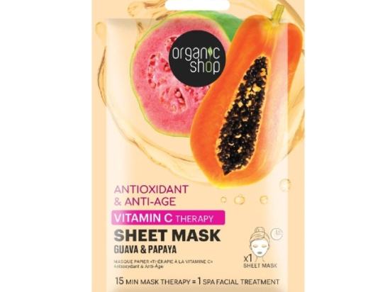اورجانيك شوب قناع الوجه بفيتامين C بالجوّافة والبابّايا-حبة واحدة  (عضوى ) | Organic Shop