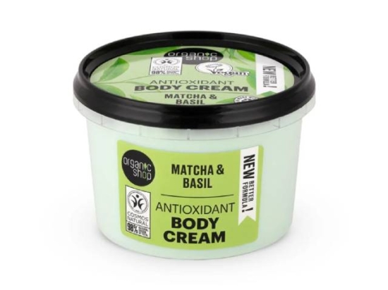 (اورجانيك شوب كريم الجسم المضاد للأكسدة بمسحوق الشاي والريحان 250مل (عضوى | Organic Shop