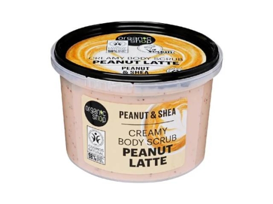 Organic Shop Peanut &amp; Shea Creamy Latte Body Scrub 250ml  ( Organic) | Organic Shop