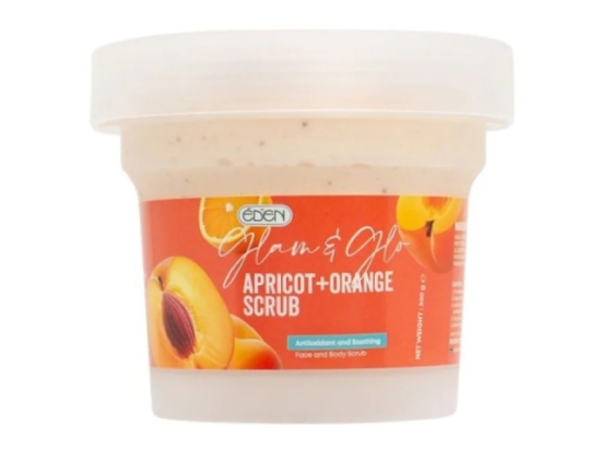 Eden Glam Glow Apricot  Orange Brightening Scrub for Face  Body (200g)| Cuddluxe