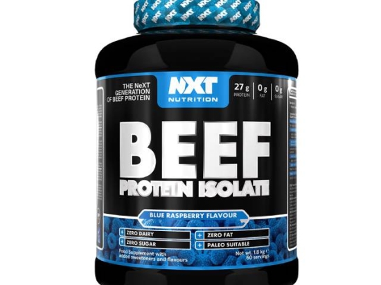 NXT Nutrition Beef Protein Isolate, Blue Raspberry, 1.8 Kg, Rich in pure protein | Dr. Nutrition