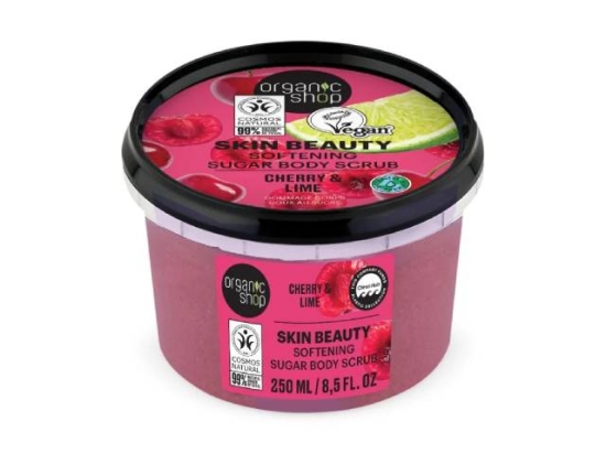 Organic Shop Cherry Lime Smoothing Sugar Body Scrub 250ml  ( Organic) | Organic Shop