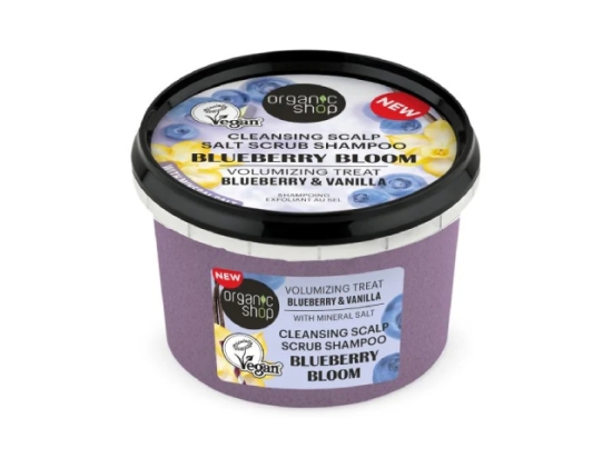 Organic Shop Salt Scrub Shampoo. Blueberry Bloom. Volumizing Treat. Blueberry & Vanilla, 250 ml ( Organic) | Organic Shop