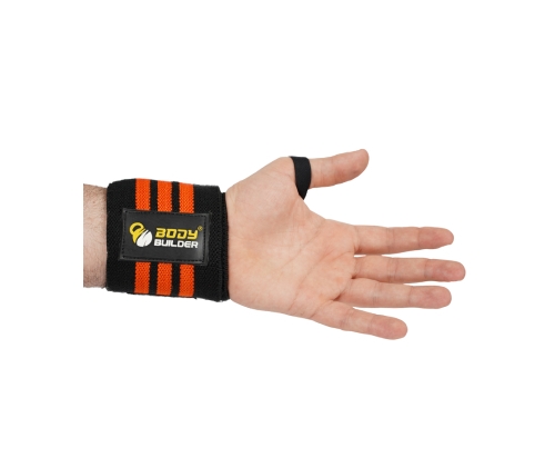 Body Builder Wrist Support, Black & Orange| Dr. Nutrition