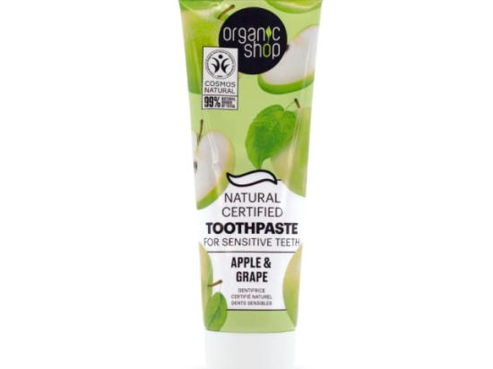 Organic Shop Apple and Grape Toothpaste for Sensitive Teeth 100g ( Organic) | Organic Shop