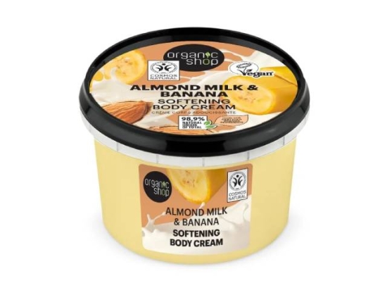 (اورجانيك شوب كريم الجسم المنعّم بحليب اللوز والموز 250 مل (عضوى | Organic Shop