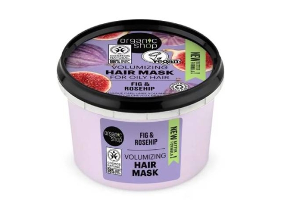 Organic Shop Volumizing Hair Mask for Oily Hair Fig and Rosehip, 250 ml ( Organic) | Organic Shop