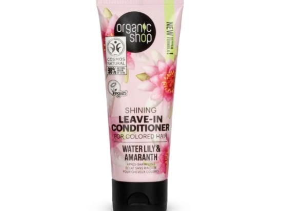 Organic Shop Shining Leave-In Conditioner for Colored Hair Water Lily and Amaranth, 75 ml  ( Organic) | Organic Shop